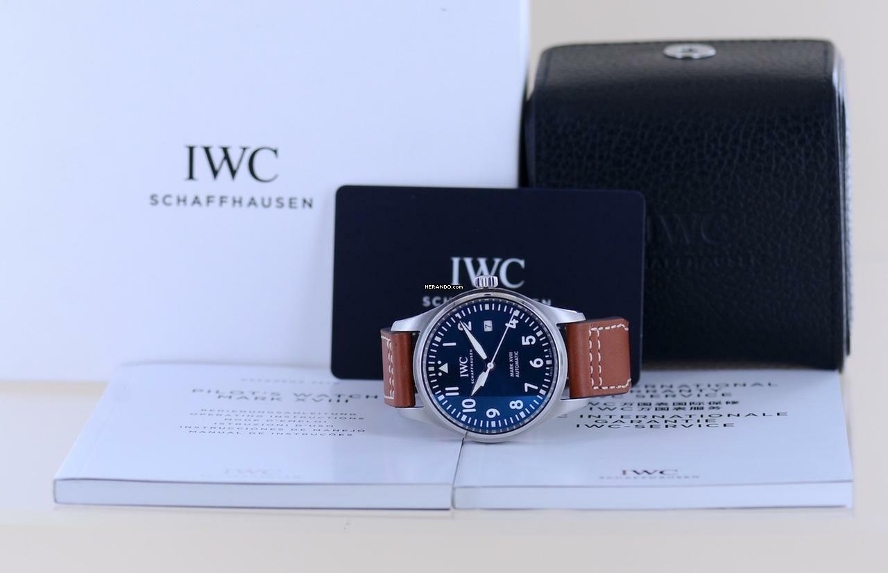 IWC Fliegeruhr Mark XVIII Fliegeruhr Mark 18 Petit Prince Flieger blue Automatic 40mm B+P