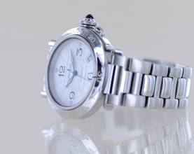 Thumbnail von Cartier Pasha Date Automatic Stahl Klassiker Luxusuhr Stick dial 38mm Stahlband