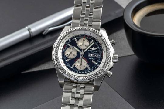  Breitling Bentley GT Chronograph Edelstahl Automatik Ref. A13362 B&P 2009 