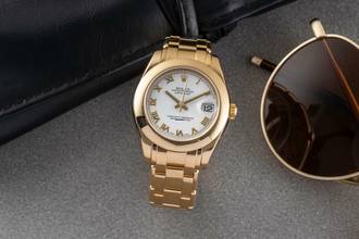 Thumbnail von Rolex Datejust 18k Gold Automatik Damenuhr Ref. 81208 Papiere 2005