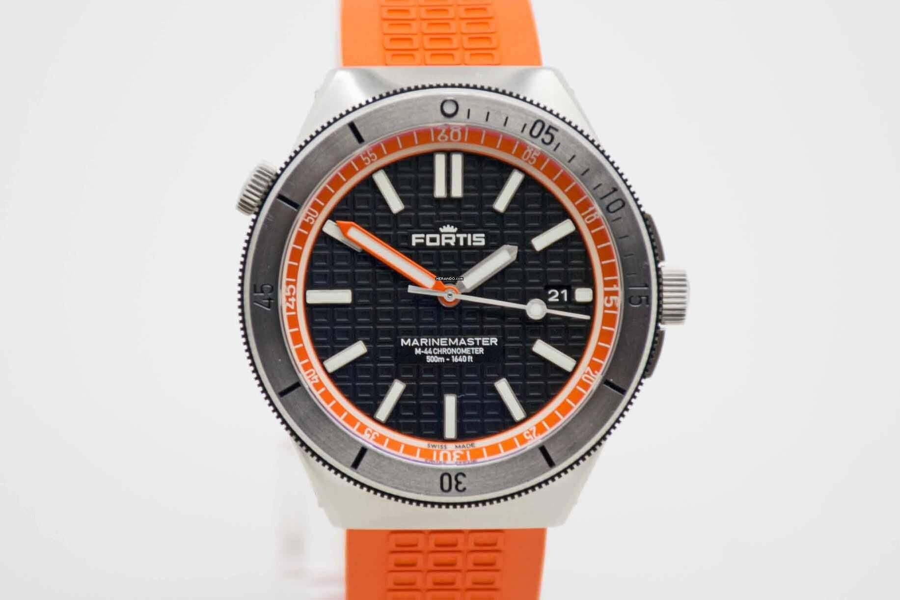 Fortis Marinemaster M-44 Amber Orange Chronometer Fullset