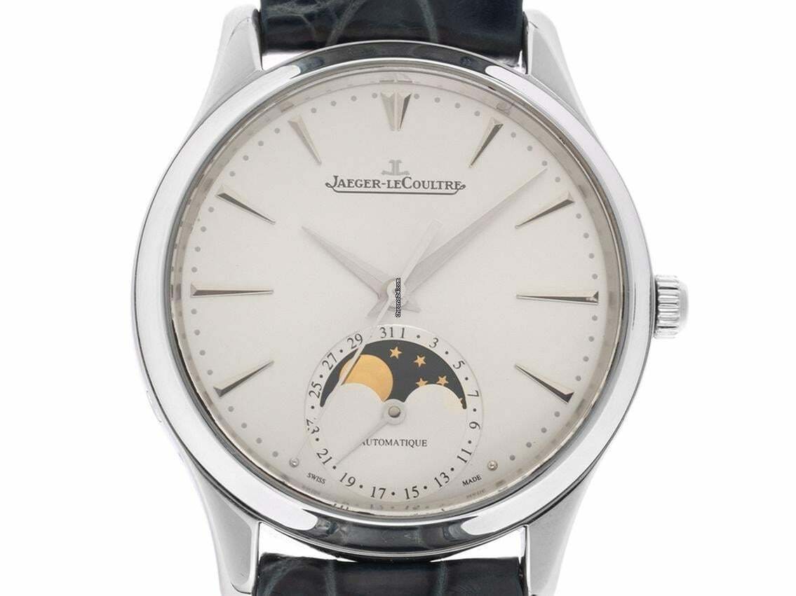 Jaeger-LeCoultre Master Ultra Thin Moon Ref.Q1258420 2017 Full Set wie Neu Vintage Master Ultra Thin Moon Krokoleder Faltschließe