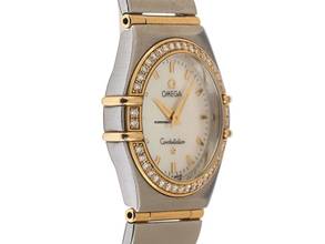 Thumbnail von Omega Constellation Ladies Lady Ref.12777000 2001 Full Set original unpoliert Constellation Lady Diamanten Perlmutt