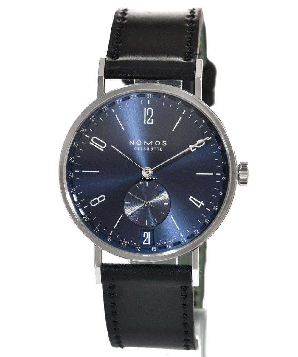 NOMOS Tangente 2Date blau Handaufzug Ref. 136
