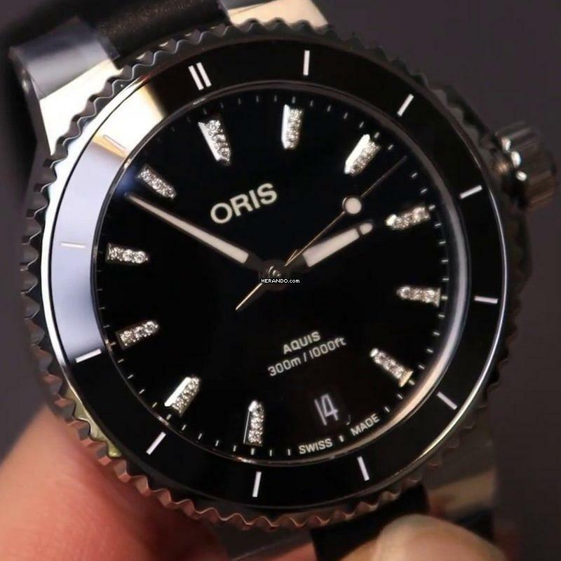 Oris Aquis Date Diamonds NEW FULL SET