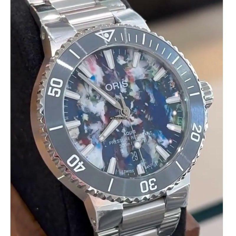 Oris Aquis Date 733 7787 4150-07 8 22 Aquis Date Upcycle 01 04peb NEW FULL SET