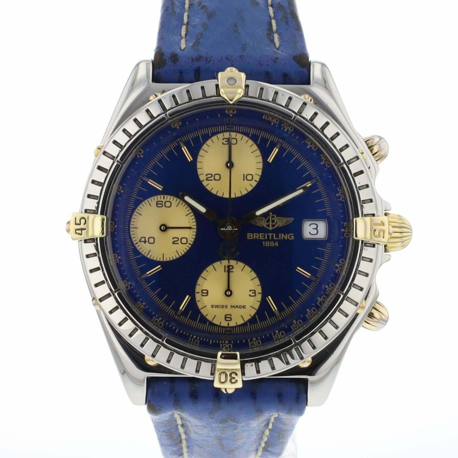 Breitling Chronomat Steel Gold Chronograph Blue Dial