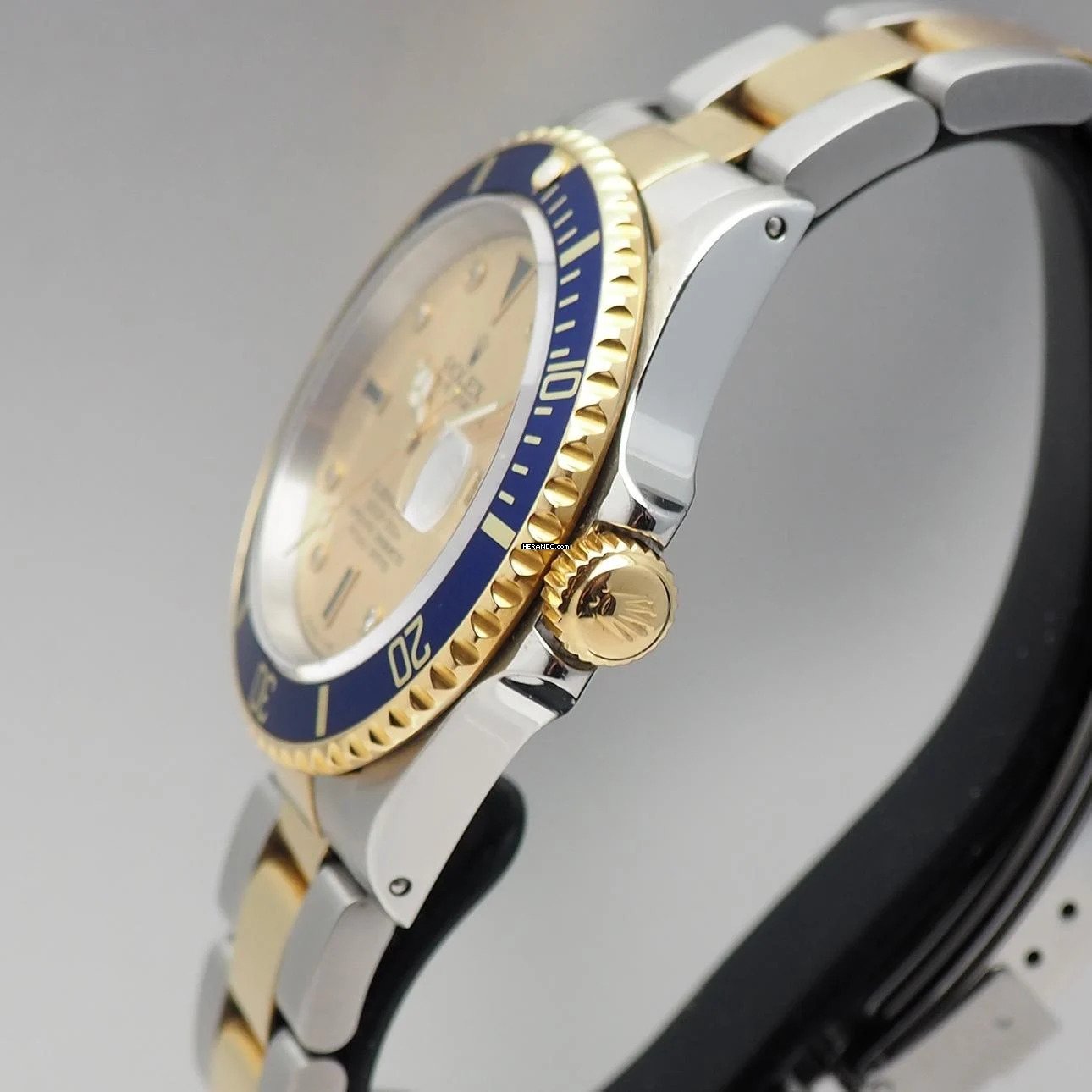 Rolex Submariner Date 16613 Serti Diamonds dial Stahl/Gold 18k B+P Wempe