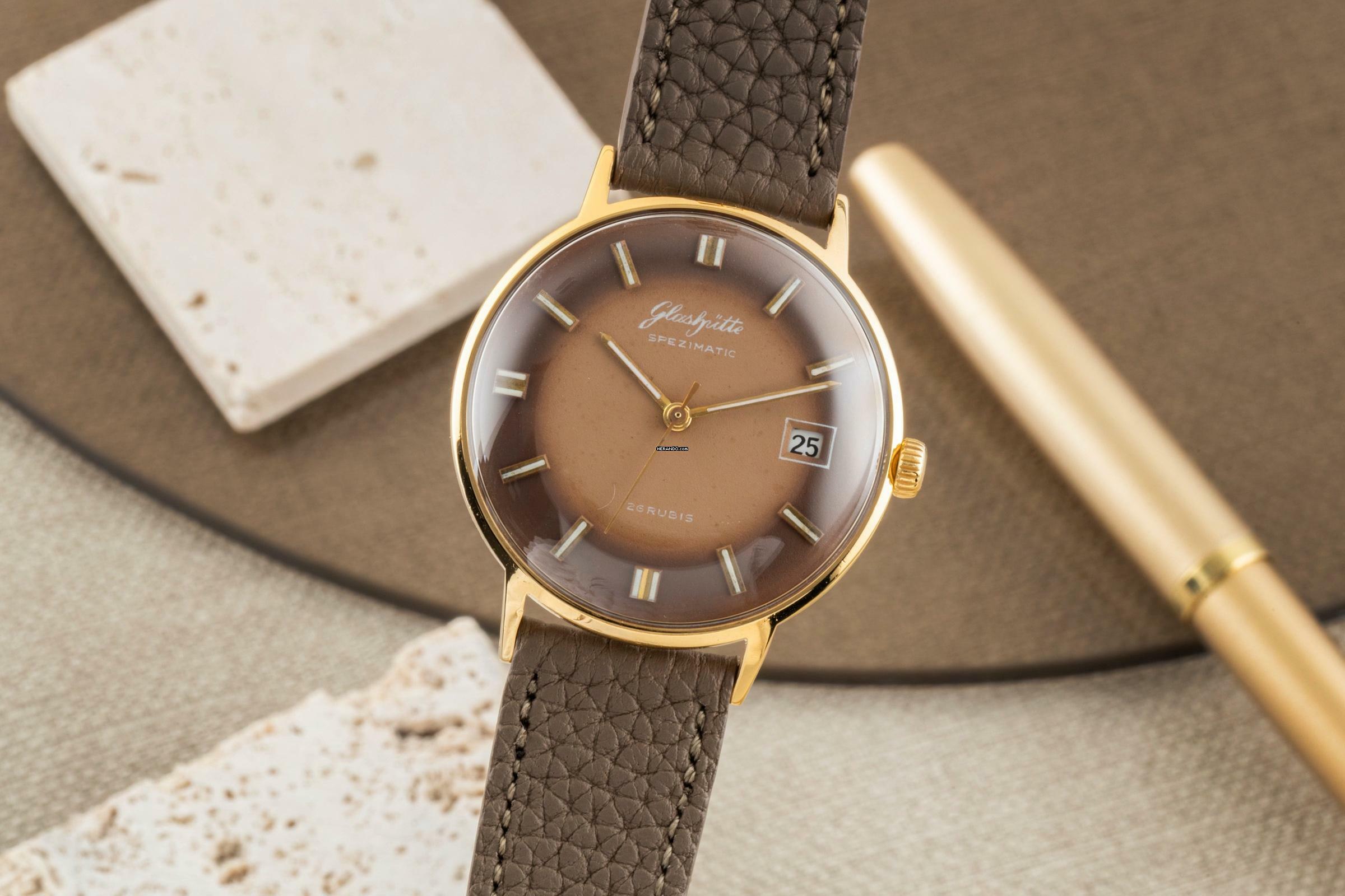 Glashütte Original Spezimatic Messing vergoldet Automatik vintage Klassiker