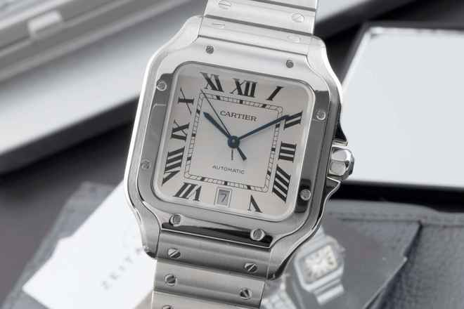  Cartier Santos de Cartier Stahl Automatik Herrenuhr Ref. WSSA0009 
