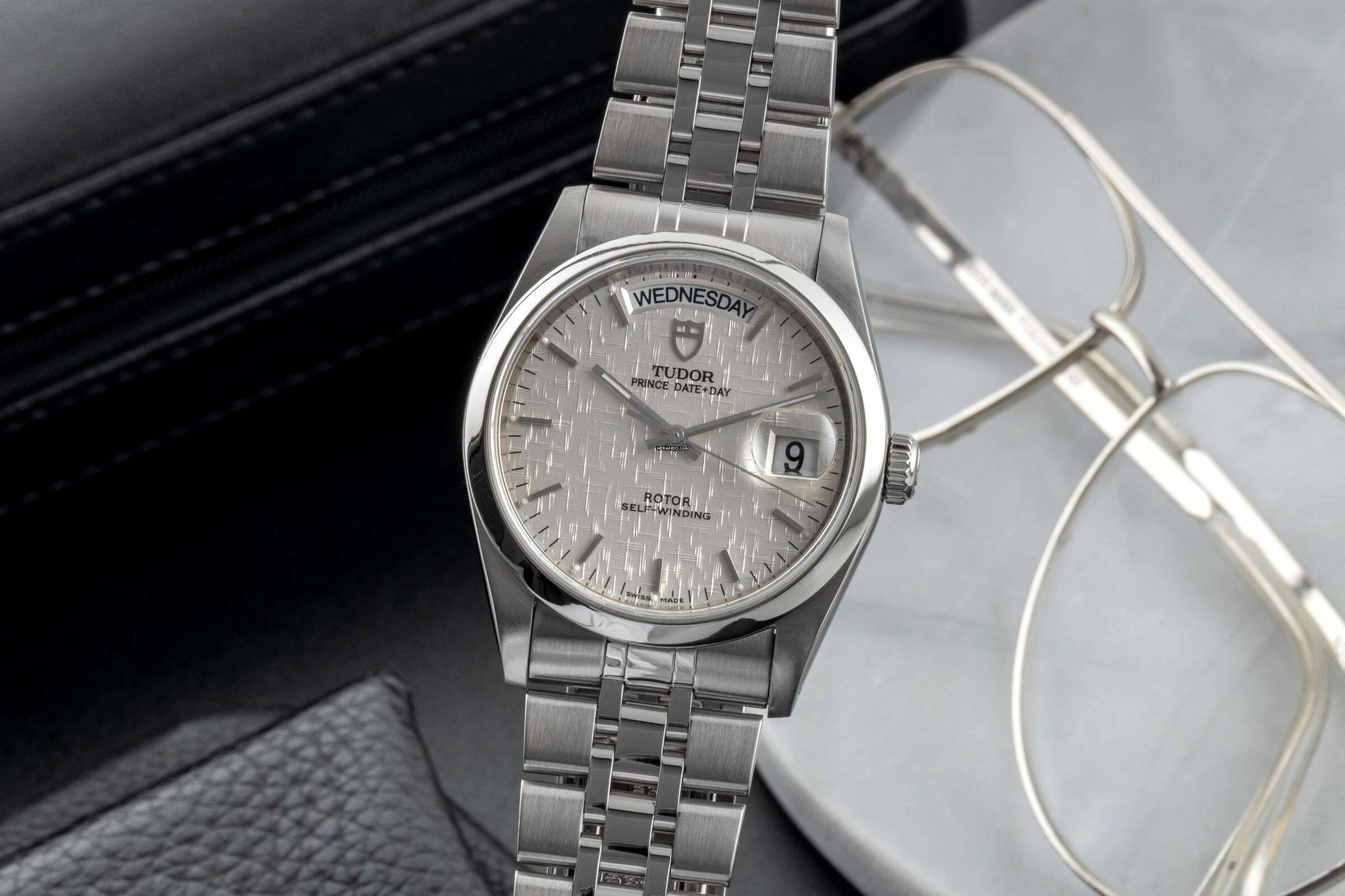 Tudor Prince Date Day Silver Dial Edelstahl Automatik Herrenuhr Ref. 76200