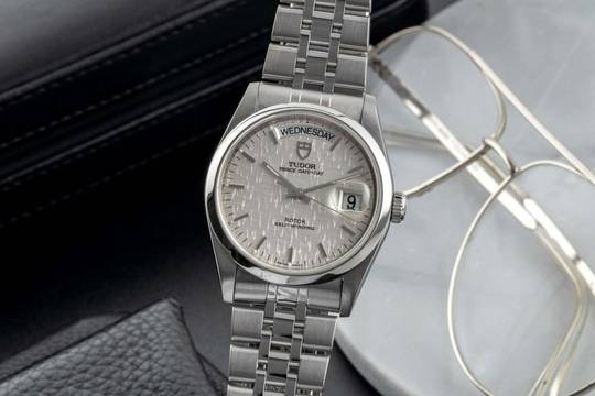  Tudor Prince Date Day Silver Dial Edelstahl Automatik Herrenuhr Ref. 76200 