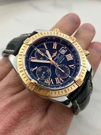  Breitling Chronomat Evolution Gold Bezel / Box+Papiere 