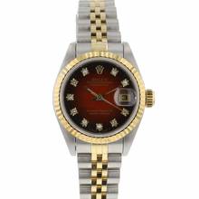 Thumbnail von Rolex Lady-Datejust 26 Steel/Gold Red Vignette Diamond Dial