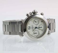 Thumbnail von Cartier Pasha C chronograph 2412 white dial Automatic 2009