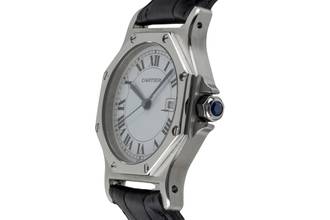 Thumbnail von Cartier Santos Ronde GM Octagon Automatik Edelstahl Herrenuhr Medium Ref. 2965