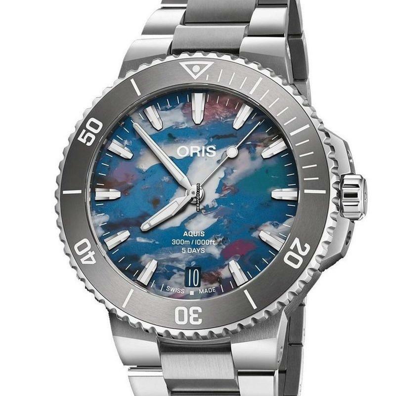Oris Aquis Date 01 733 7792 4150-07 8 19 05p Aquis Date Upcycle NEW FULL SET