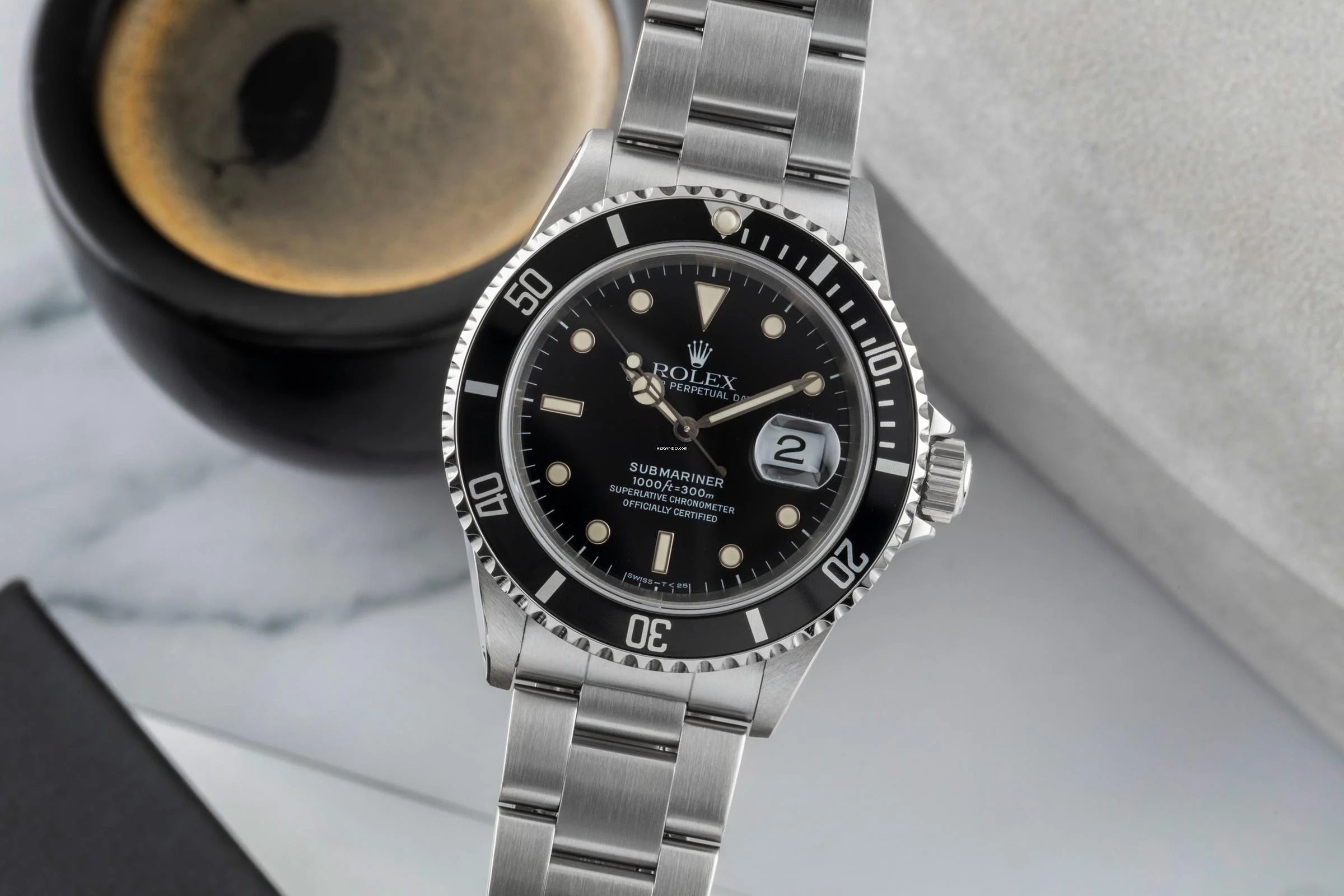 Rolex Submariner Date 40 Stahl Automatik Herrenuhr Ref. 16610 B&P 1996