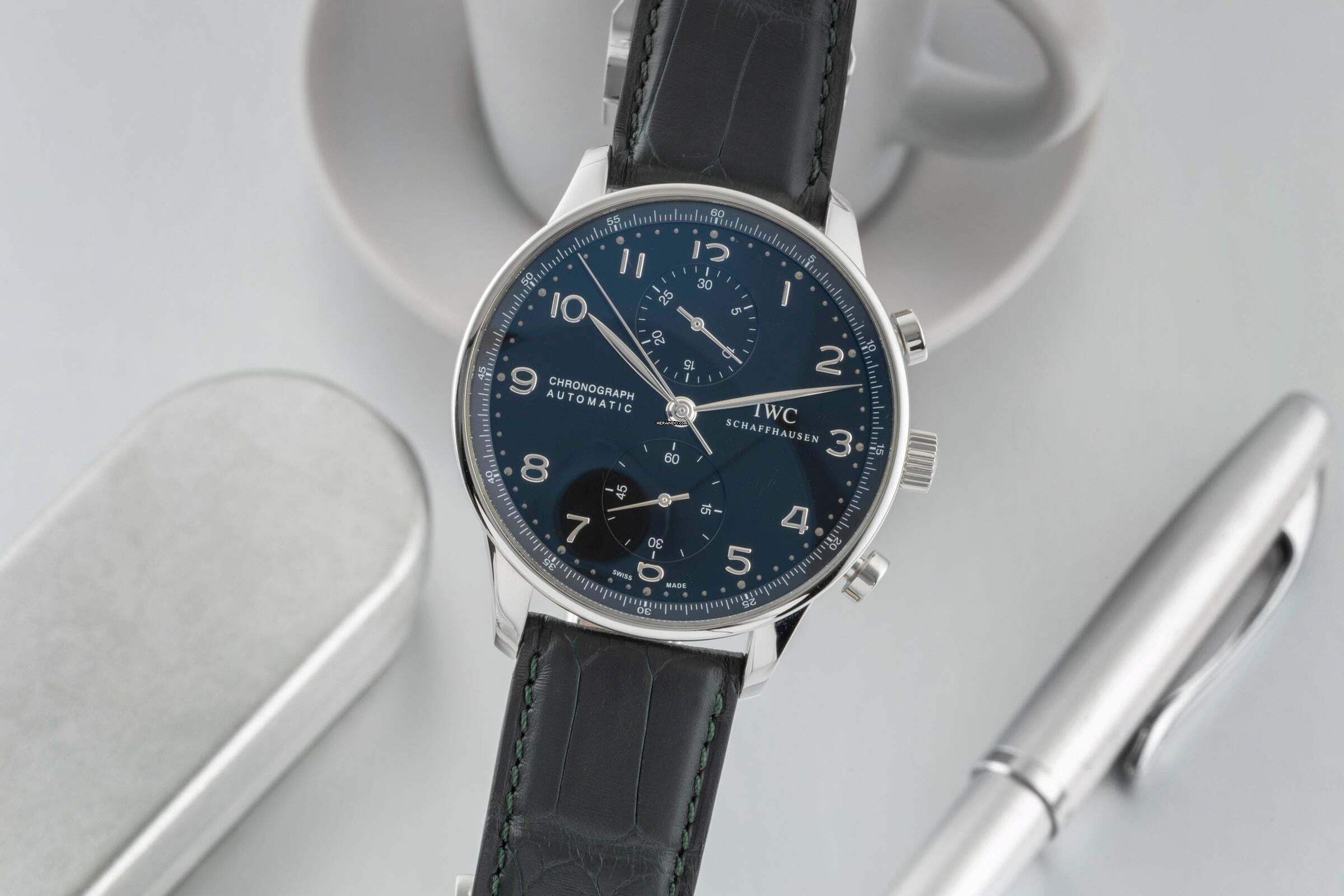 IWC Portugieser Chronograph Stahl Automatik Ref. IW371447 B&P