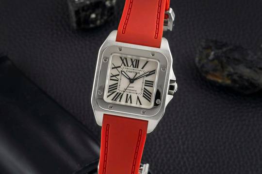  Cartier Santos 100 Medium Automatik Edelstahl Herrenuhr Ref. W20106X8 