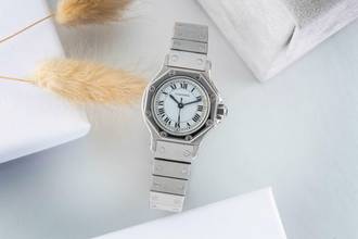 Thumbnail von Cartier Santos Octagon Automatik Edelstahl Damenuhr Ref. 0906 Klassiker