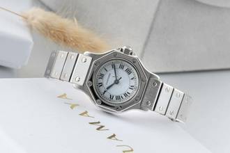 Thumbnail von Cartier Santos Octagon Automatik Edelstahl Damenuhr Ref. 0906 Klassiker