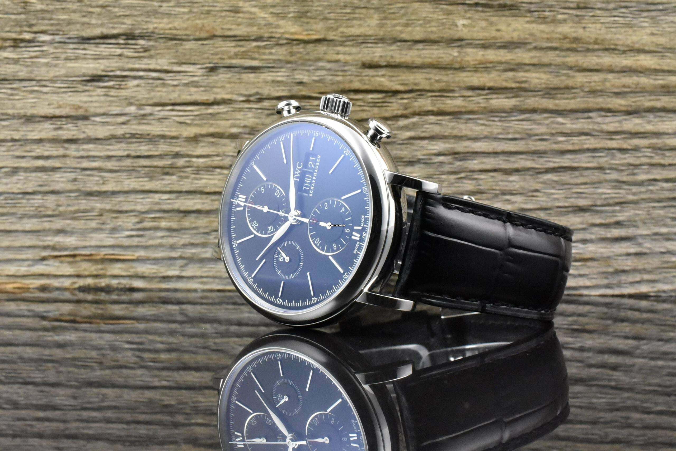 IWC Portofino Chronograph IW391008 Black Dial Automatic - B&P