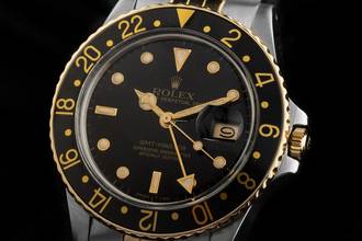 Thumbnail von Rolex GMT-Master Ref.16753 1984 Box&Beschreibung sehr Gut Vintage GMT Master Open 6/9 Flat 4