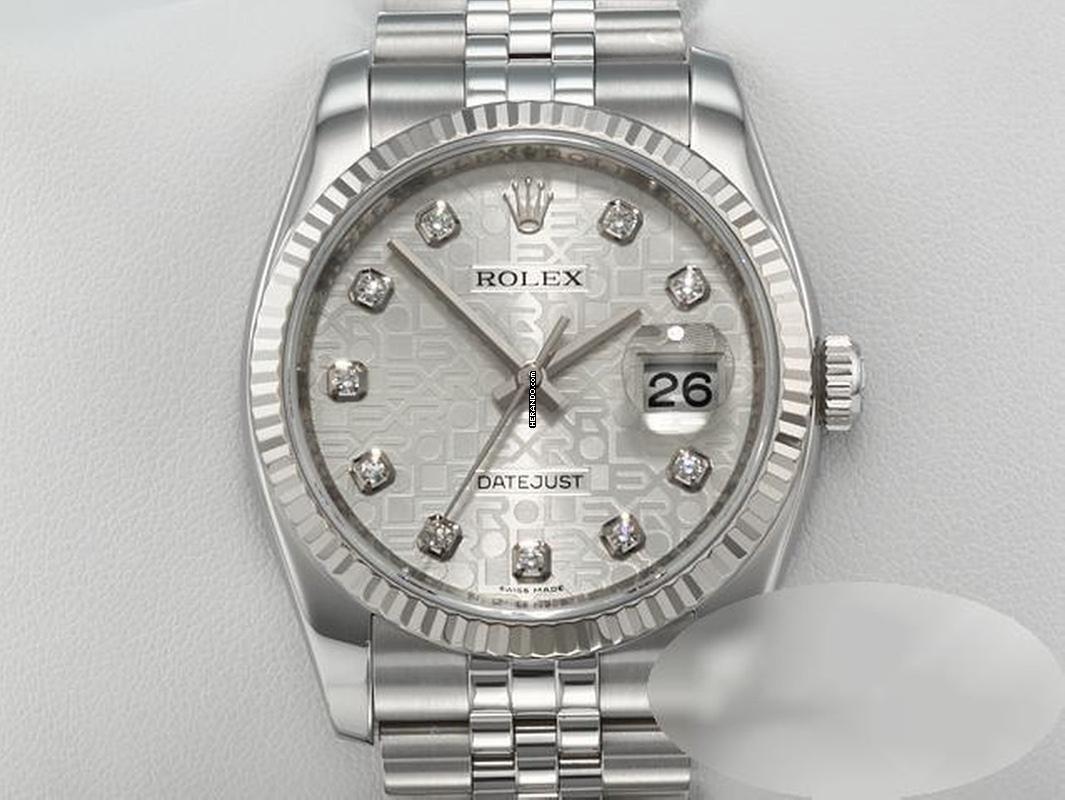 Rolex Datejust 36 36mm 116234 2014 Stahl Weissgold 750 Diamanten Automatik Stainless Steel 18kt White Gold Jubilé-band Chronometer Oyster