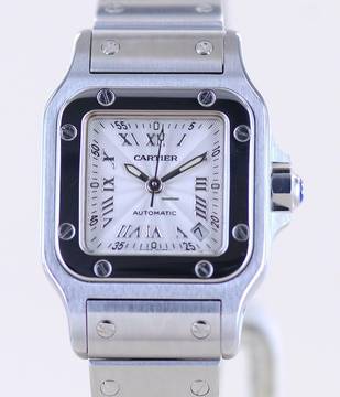  Cartier Santos Galbée De Cartier Galbée Stahl silver roman dial Klassik Automatik Lady B+P 