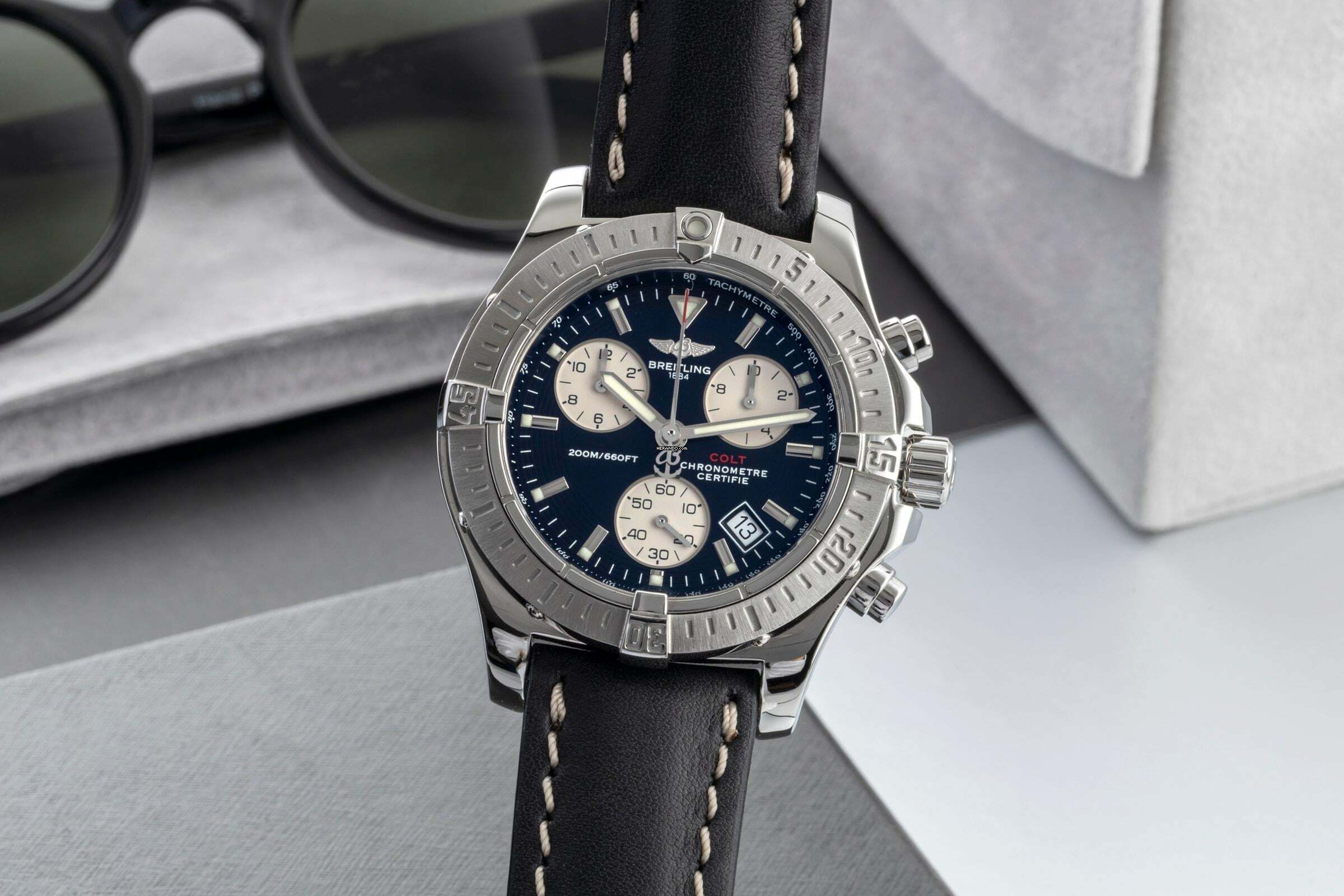 Breitling Colt Chronograph 200M Chronometer Edelstahl Herrenuhr Ref. A73380 B&P