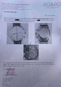 IWC Portugieser Chronograph Portuguese Chronograph FULL SERVICED 2026 Watch only Top Condition + NEW Blue Strap