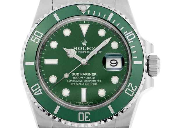  Rolex Submariner Date LV Hulk Ref.116610LV 2015 Box&Beschreibung wie Neu Vintage Submariner Date LV Hulk Green Dial 