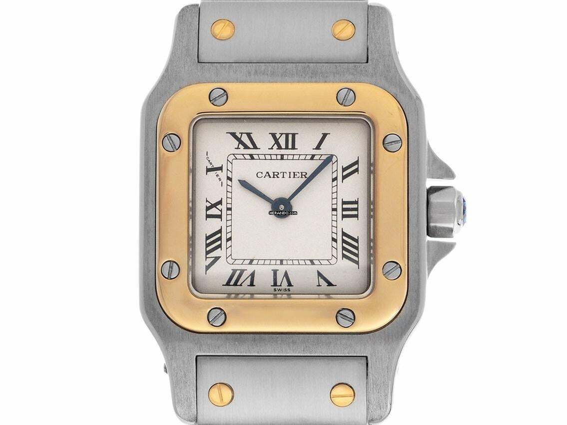 Cartier Santos Galbée Lady PM Ref.1567 1998 Box&Beschreibung sehr Gut Vintage Santos Galbee Lady PM kleines Modell