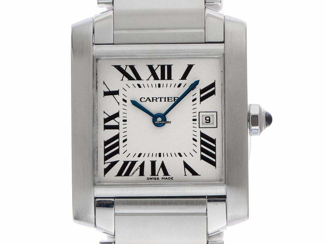 Cartier Tank Française MM Medium Modell Ref.2465 2004 Full Set sehr Gut Vintage Tank Francaise MM Medium Modell