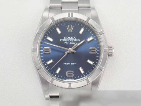  Rolex Air King 34 Mm 14010m 2001/02 Edelstahl Automatik Medium Stahl Stainless Steel Oyster-band Blue Dial 