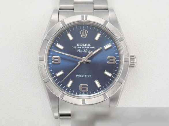  Rolex Air King 34 Mm 14010m 2001/02 Edelstahl Automatik Medium Stahl Stainless Steel Oyster-band Blue Dial 