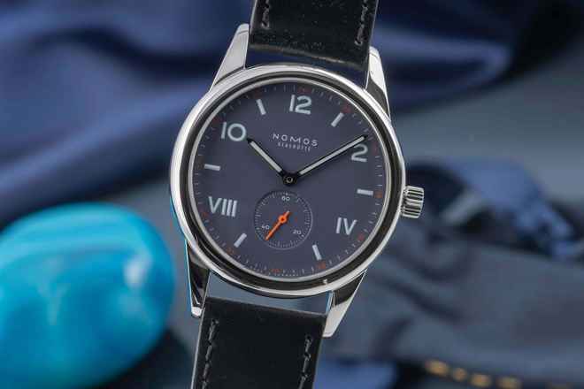  NOMOS Club Campus 38 Blue Purple Stahl Handaufzug Ref. 730 Klassiker 