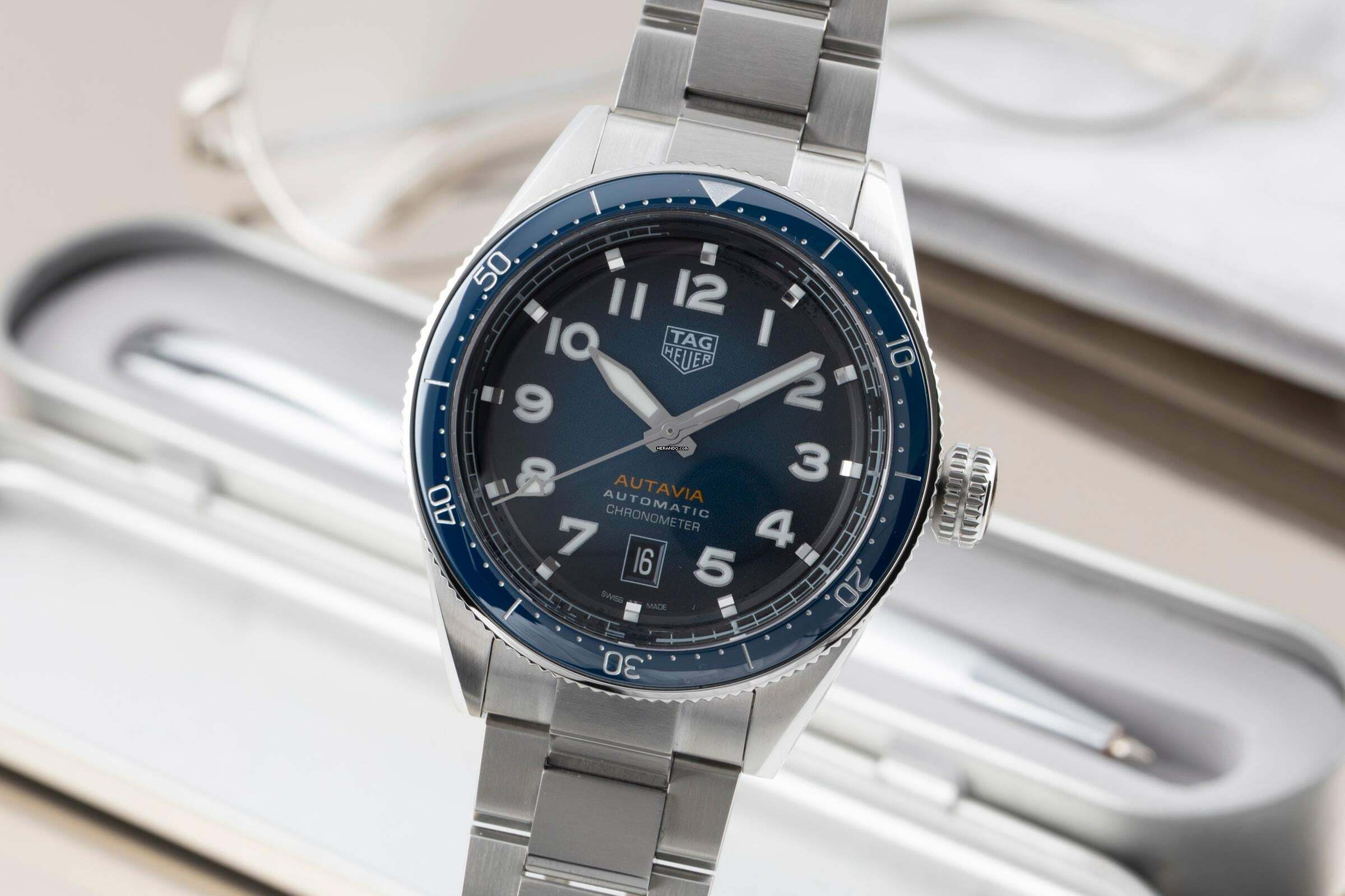 TAG Heuer Autavia Stahl Automatik Herrenuhr Ref. WEB5116 Box und Papiere 2021