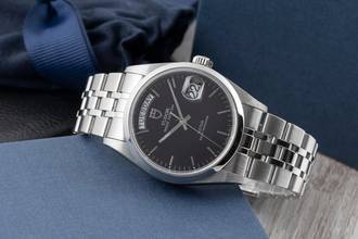Thumbnail von Tudor Prince Date Day Black Dial Edelstahl Automatik Ref. 76200 Papiere 2013
