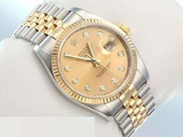  Rolex Datejust 36 36mm 116233 2015 Diamanten Stahl Gelbgold 750 Automatik Stainless Steel 18kt Yellow Gold Jubilé-band Chronometer Oyster 