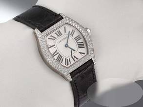 Thumbnail von Cartier Tortue Kleines Modell Weissgold 750 Diamanten Wa504931 Handaufzug 18kt White Gold