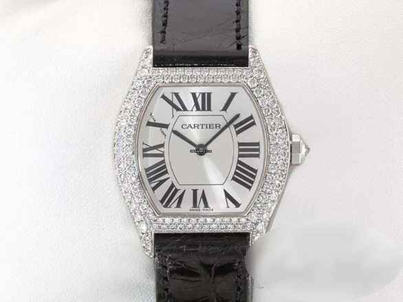  Cartier Tortue Kleines Modell Weissgold 750 Diamanten Wa504931 Handaufzug 18kt White Gold 