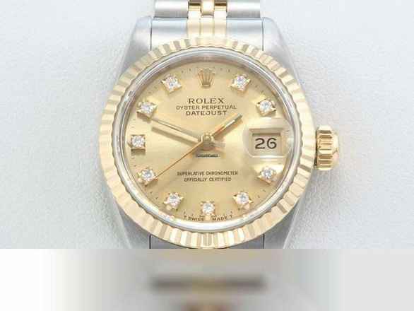  Rolex Lady-Datejust Edelstahl Gelbgold 750 Diamanten Automatik Gold Stahl Damen Stainless Steel 18kt Yellow Gold Jubilé-band Chronometer Oyster 