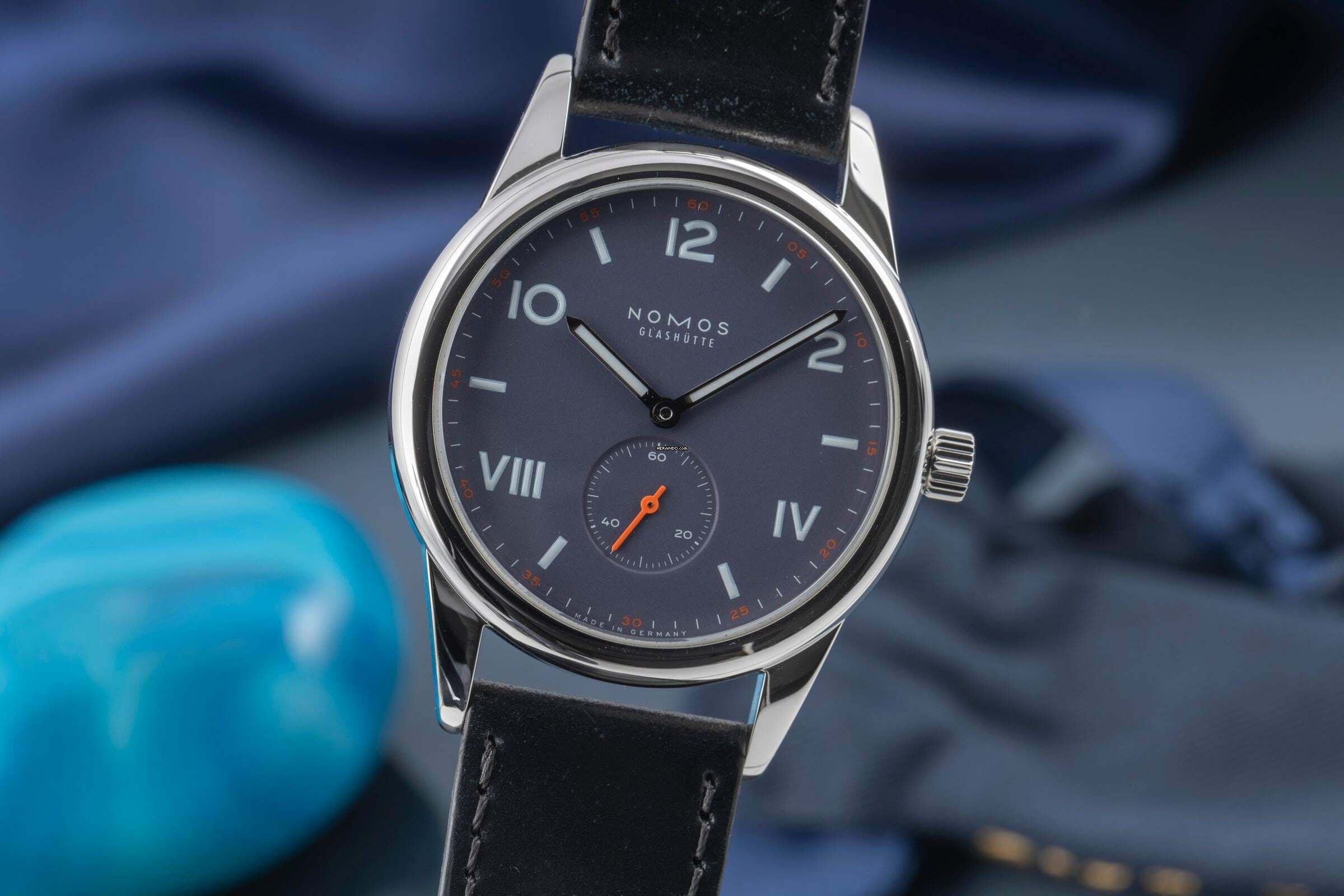 NOMOS Club Campus 38 Blue Purple Stahl Handaufzug Ref. 730 Klassiker
