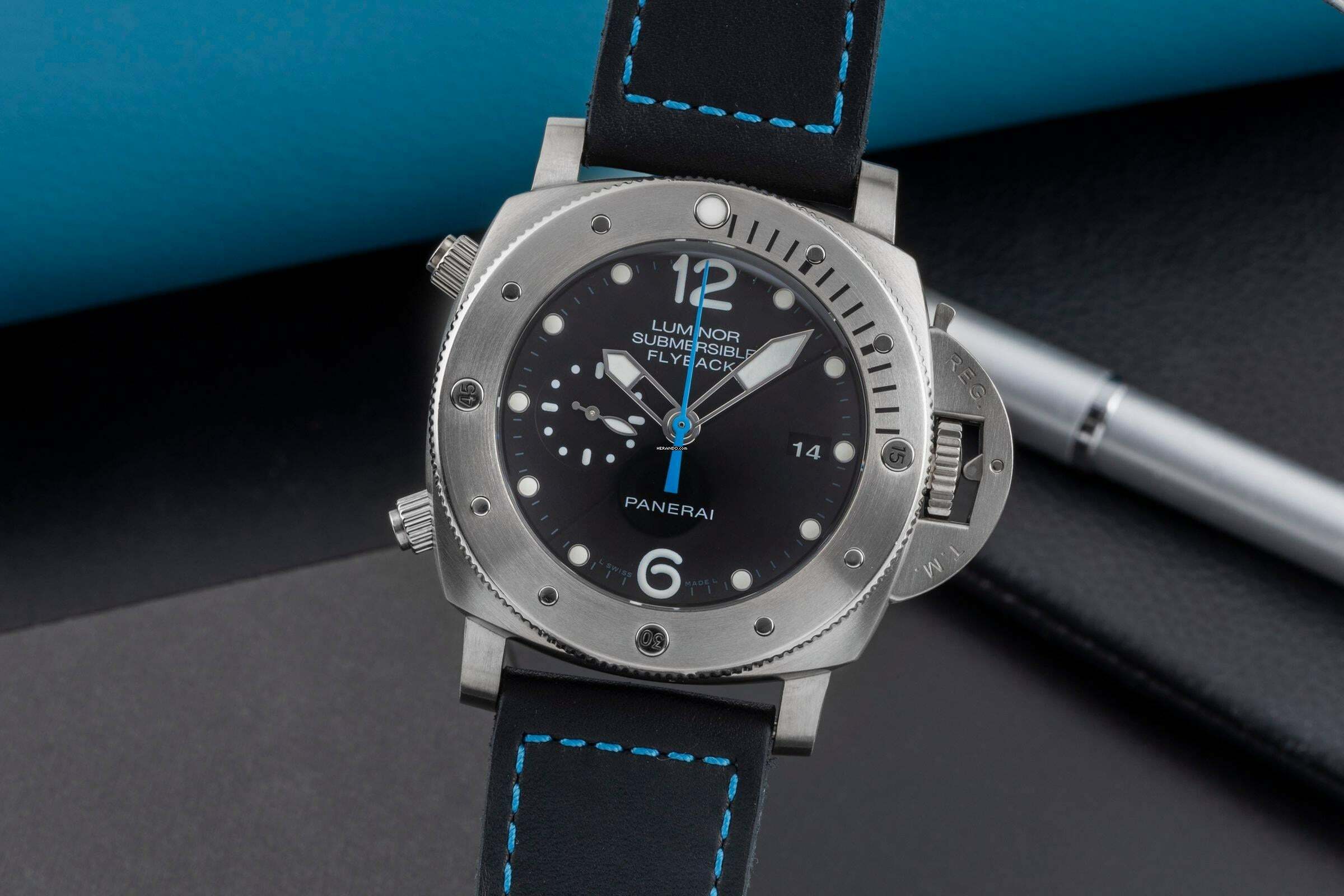 Panerai Luminor Submersible 1950 3 Days Automatic Flyback Titan Ref. PAM00614 B&P 2019