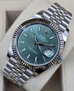  Rolex Datejust 41 41mm 126334-0028 - Mint Green Jubilee Unworn/New Condition Full Set 12-2025 