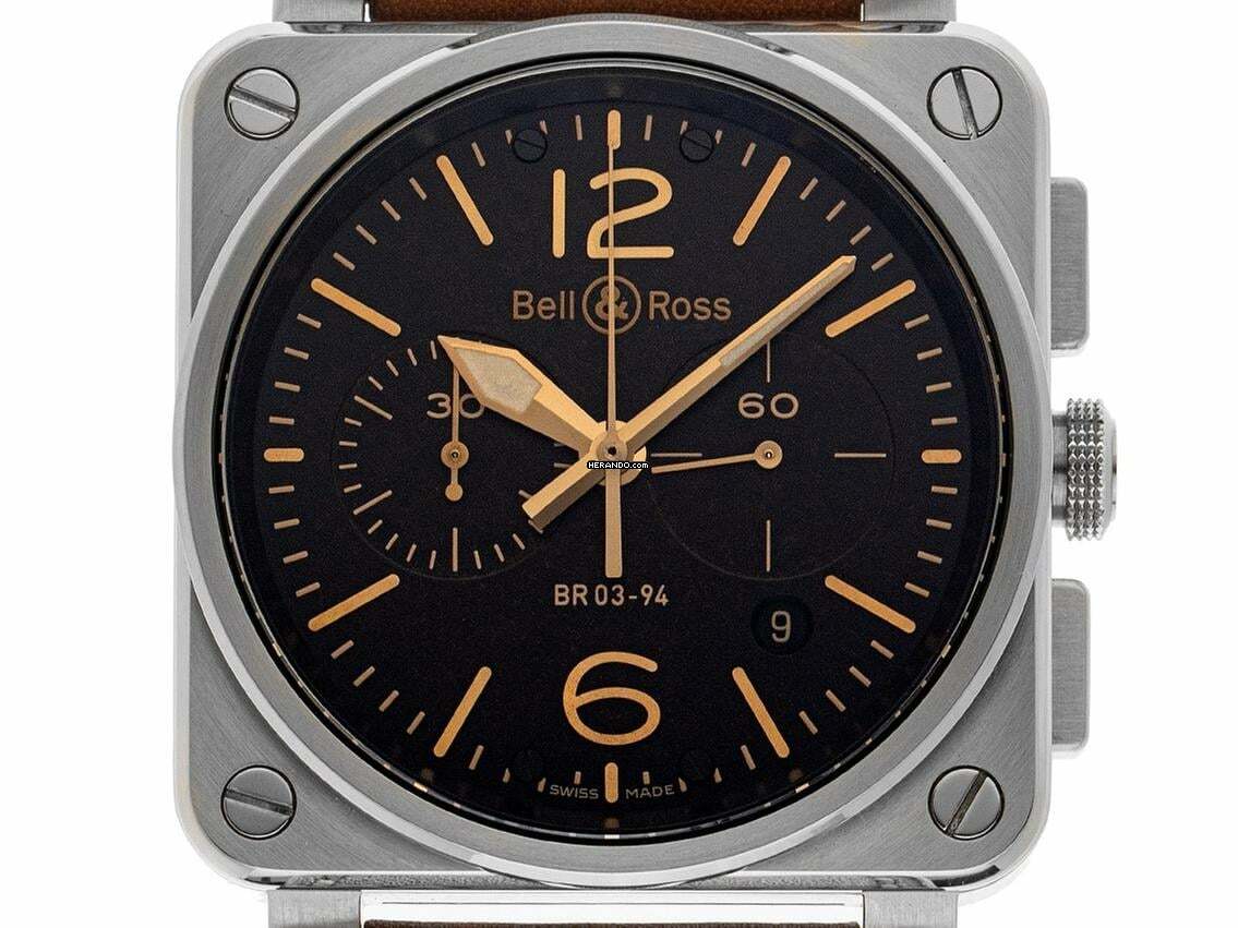 Bell & Ross BR 03-94 Chronographe Aviation BR 03-94 Golden Heritage Ref.BR0394-ST-G-HE/SCA 2020 Full Set wie Neu Vintage Aviation BR 03-94 Golden Heritage