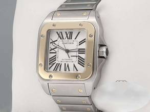 Thumbnail von Cartier Santos 100 Xl Edelstahl Gelbgold 750 W200728g 2009 Automatik Stahl Gold Steel 18kt Yellow Gold