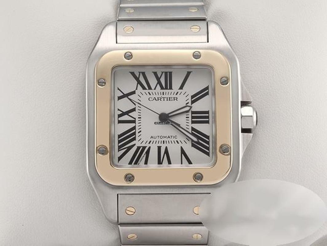 Cartier Santos 100 Xl Edelstahl Gelbgold 750 W200728g 2009 Automatik Stahl Gold Steel 18kt Yellow Gold